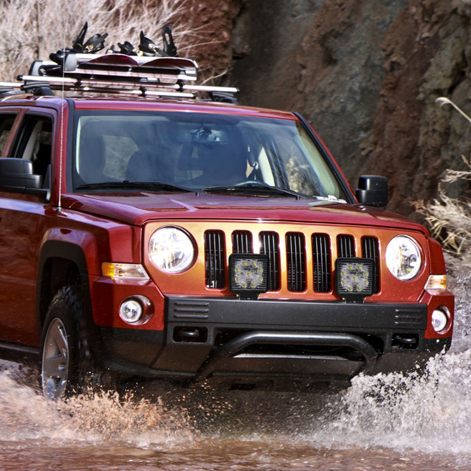 Universal Off Road 6000K Flood Beam 27W 9-LED Fog Light Black Alu Housing/Glass