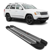 2005-2010 Jeep Grand Cherokee Running Boards Side Steps Silver & Black