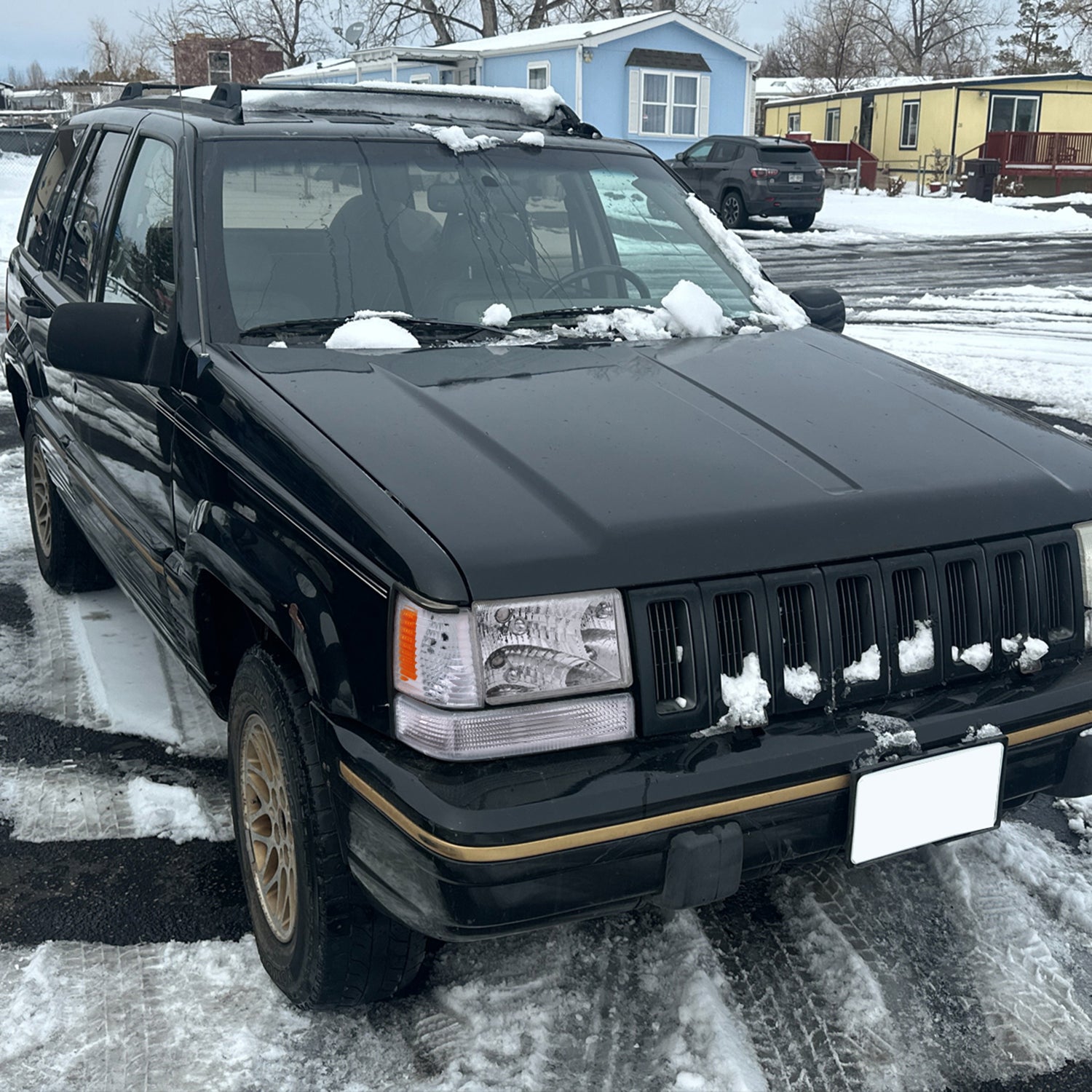 1993-1998 Jeep Grand Cherokee Corner Lights w/ Amber Reflectors Chrome/Clear
