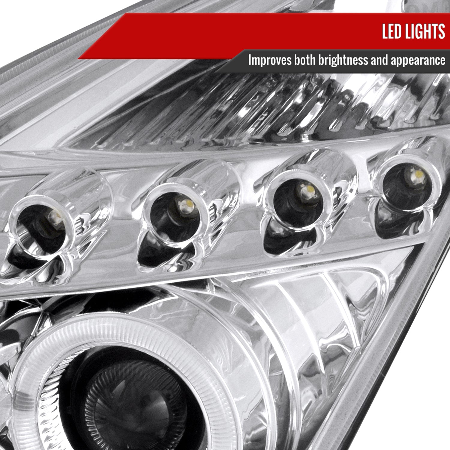 2000-2005 Toyota Celica Dual Halo Projector Headlights Chrome/Clear Lens