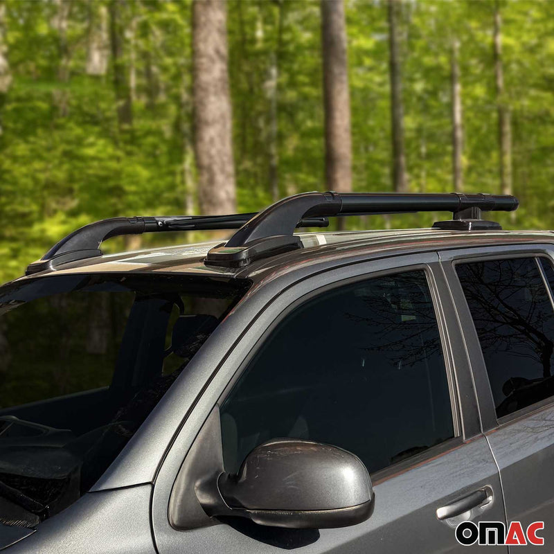 2015-2022 GMC Canyon II Top Roof Rack Side Rails Black Alu 4Pcs