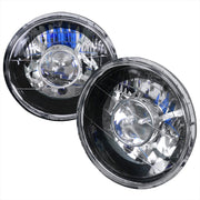 Universal 7" Round H4 Projector Headlights Matte Black Housing/Clear Lens