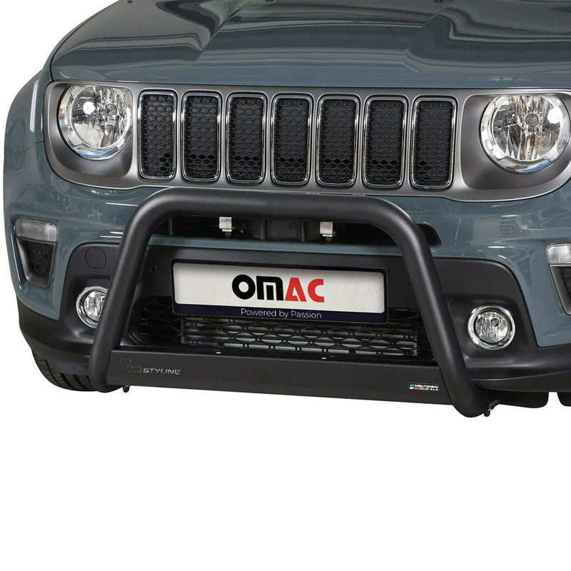 Bull Bar Push Front Bumper Grille for Jeep Renegade 2019-2024 Black Steel