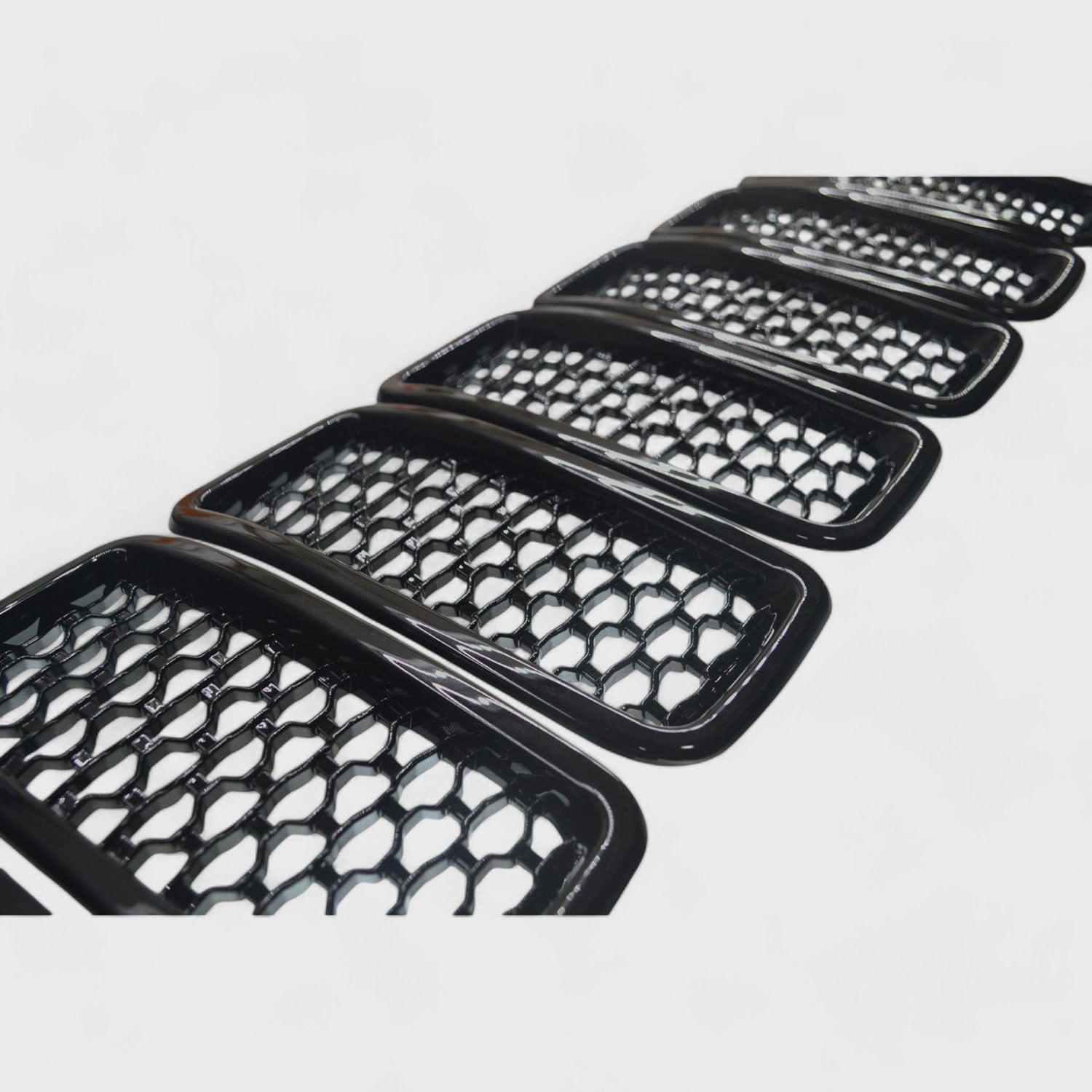 2020-2024 Jeep Renegade Grille Overlay Gloss Black 7Pcs ABS Plastic
