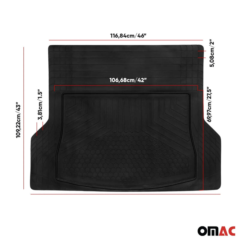 Fiat Semi-Custom fit Cargo Mat Liner Waterproof Rubber Black 1Pc