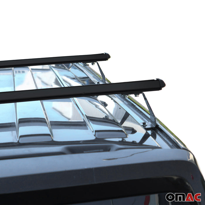 Trunk Bed Carrier Roof Racks Cross Bars for Nissan NV200 2013-2021 Alu Black 2x