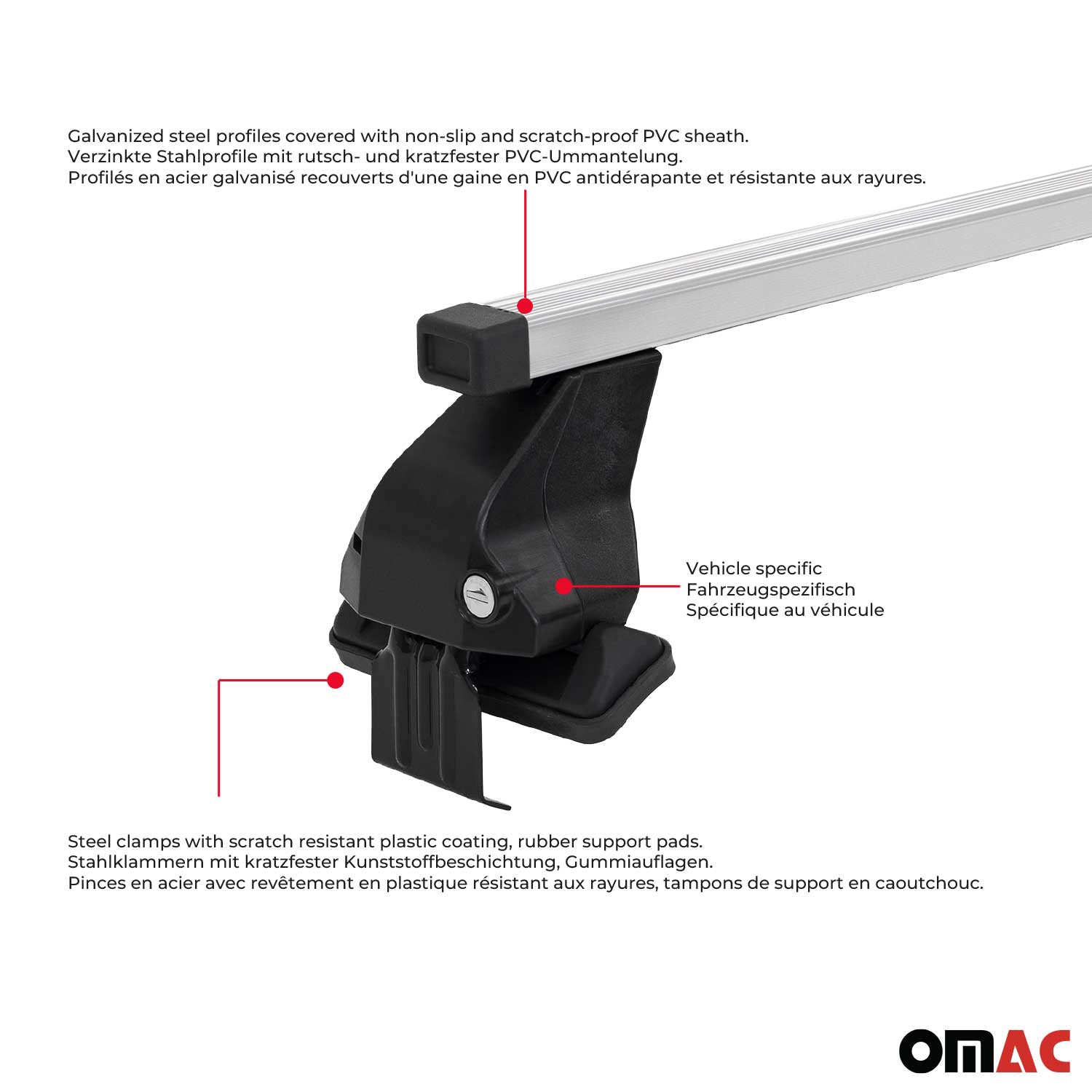 2012-2015 Honda Civic Hatchback Roof Rack Cross Bars Silver