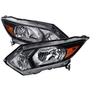 2016-2018 Honda HR-V Crystal Headlights w/ Amber Reflectors Glossy Black/Clear