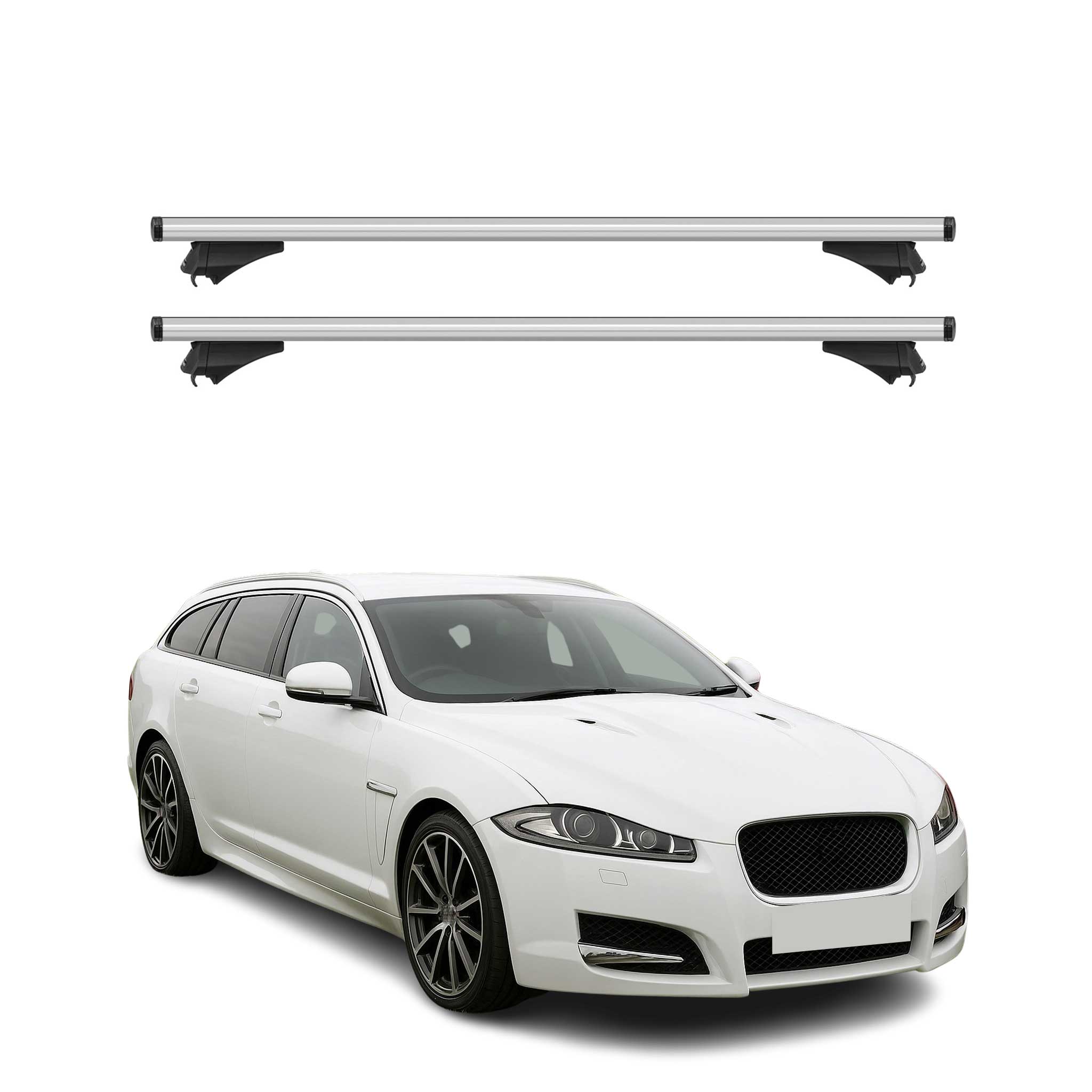 2009-2015 Jaguar XF Roof Rack Cross Bars Silver