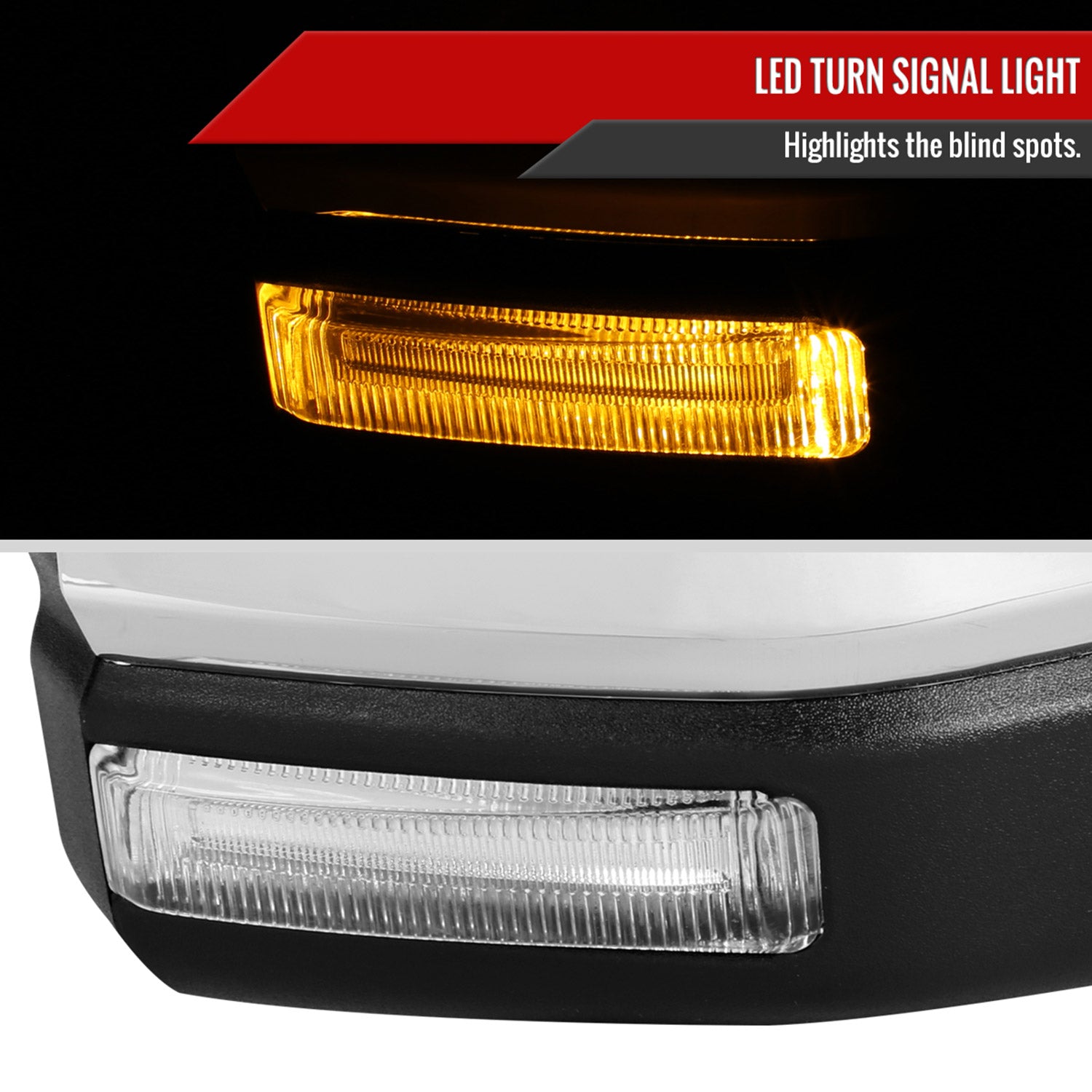 2015-2020 Ford F-150 Chrome Heated Side Mirror LED Turn Signal Passenger Side