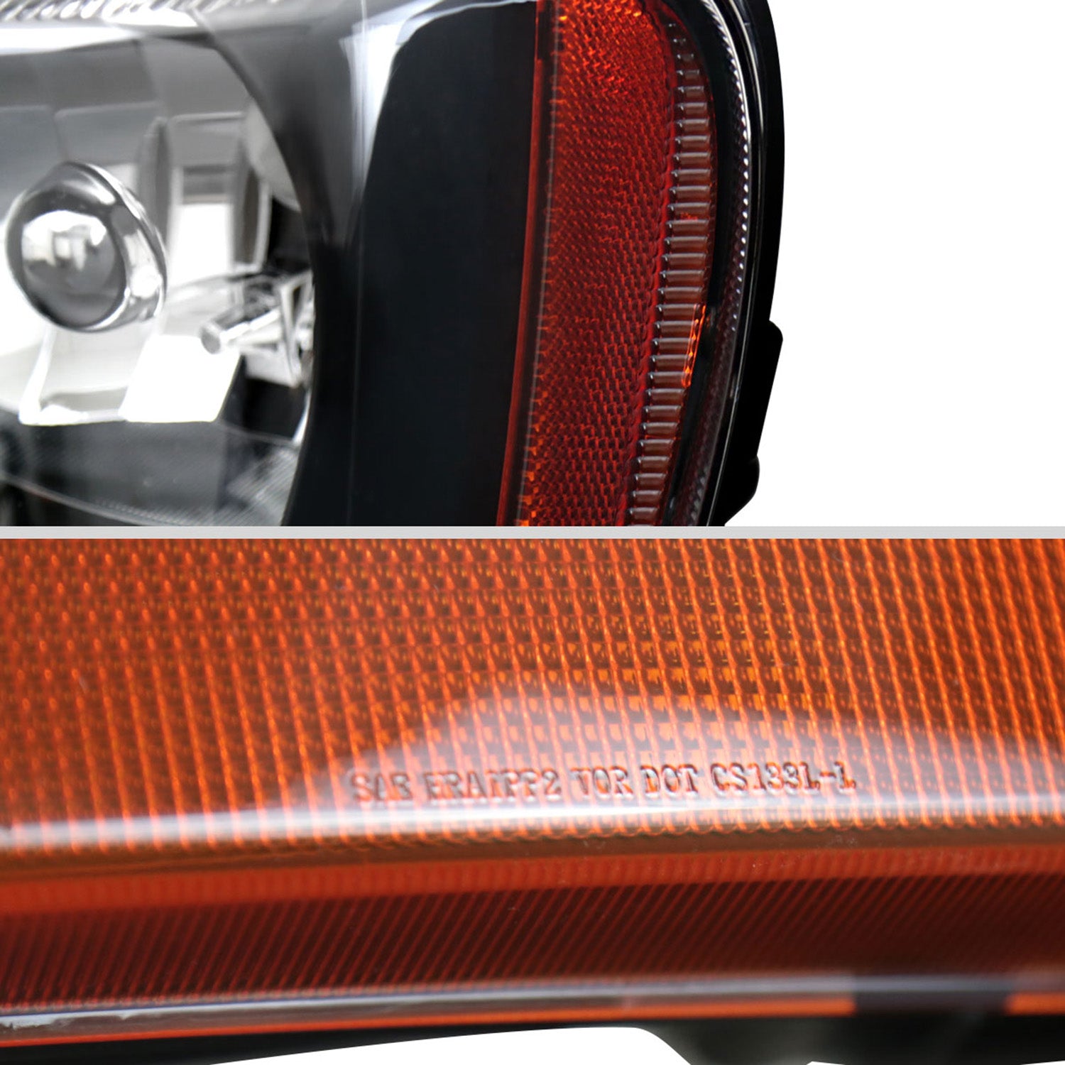 1999-2004 Jeep Grand Cherokee Factory Crystal Headlights Matt Black/Clear