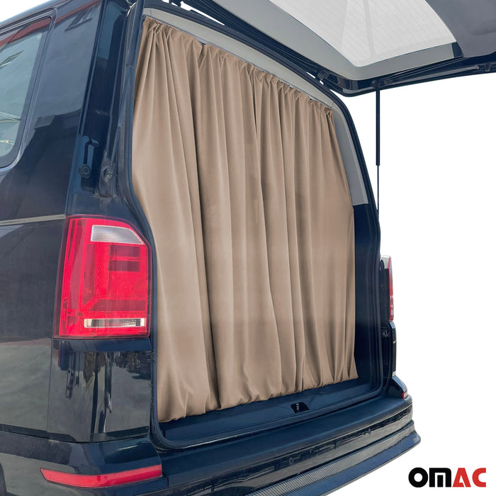 Trunk Tailgate Curtains for Chevrolet Express Beige 2 Privacy Curtains
