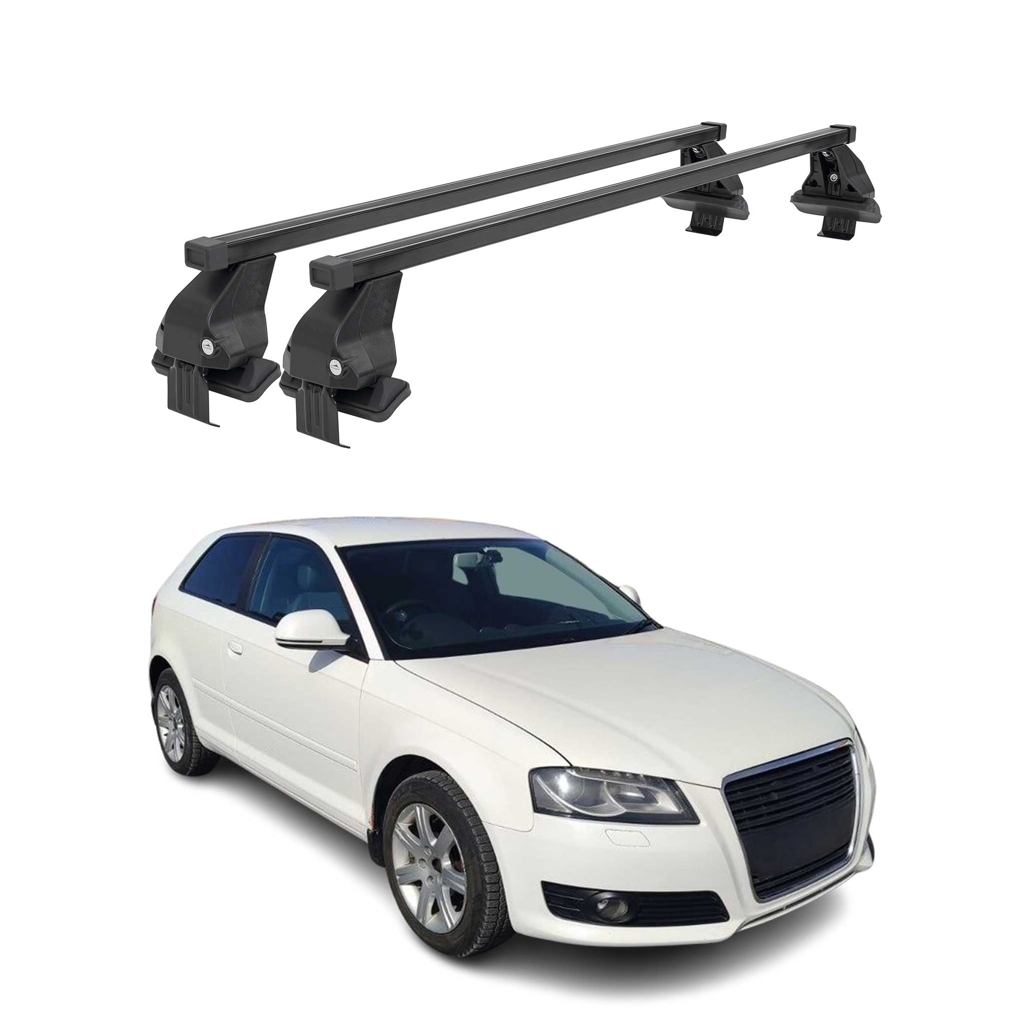 2008-2013 Audi A3 Roof Rack Cross Bars Black