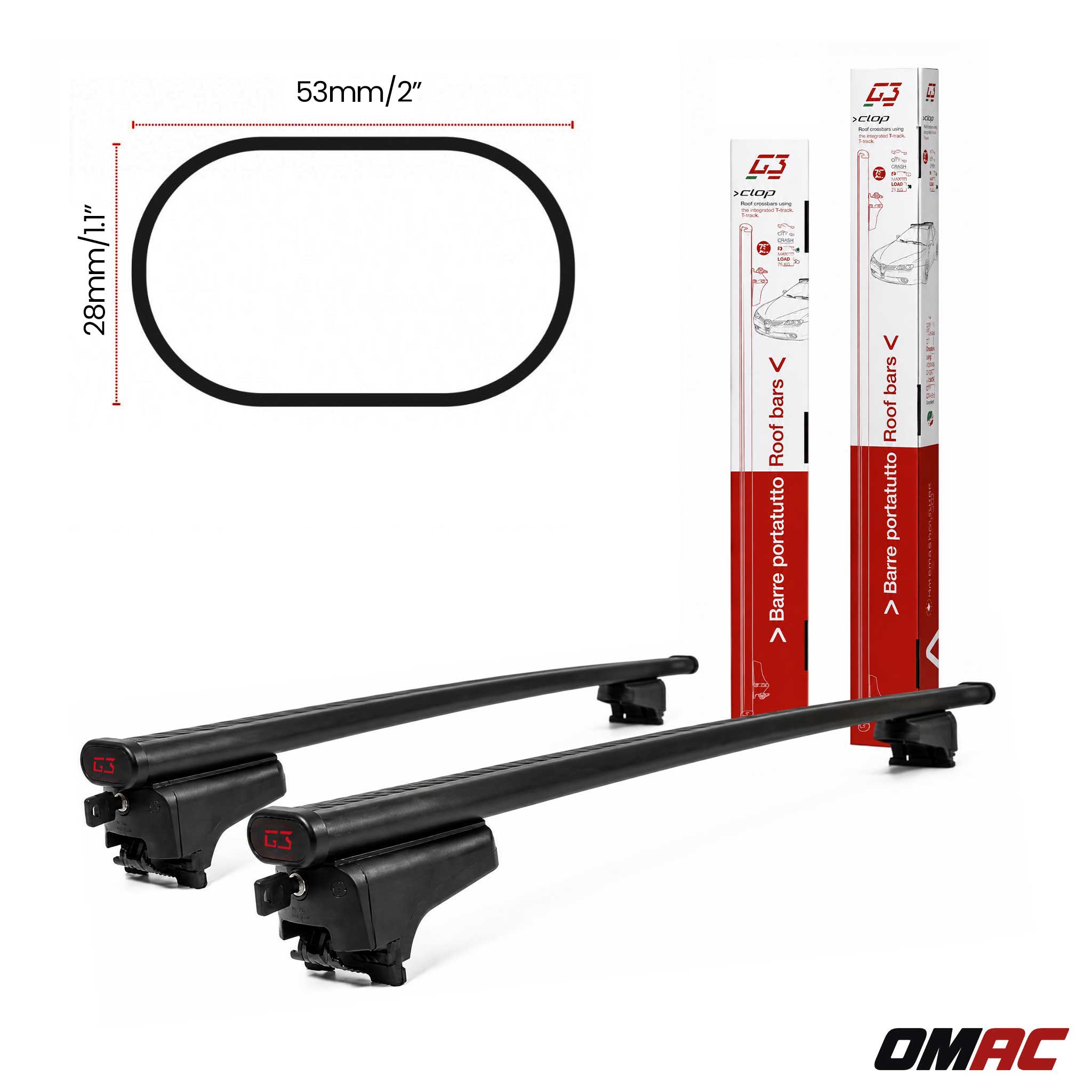 G3 Roof Racks for BMW 3 Series Sports Wagon 2014-2018 Steel Lockable Black