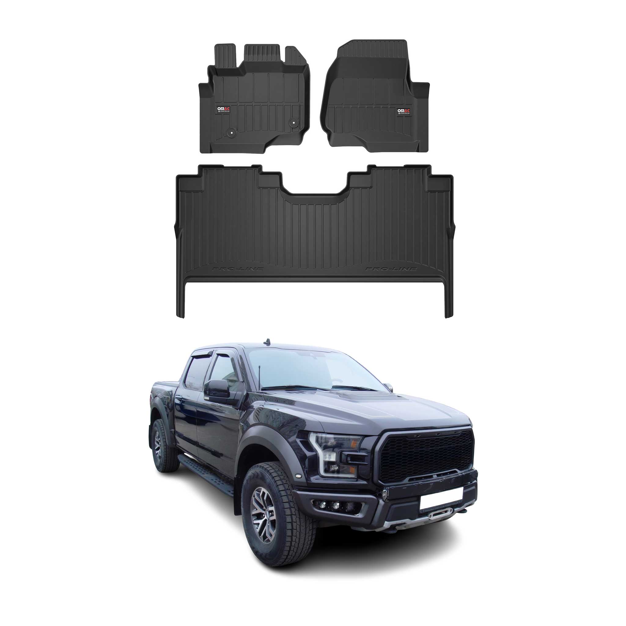 2021-2026 Ford F150 CrewCab Premium Floor Mats Liners Full Set All Weather Heavy Duty