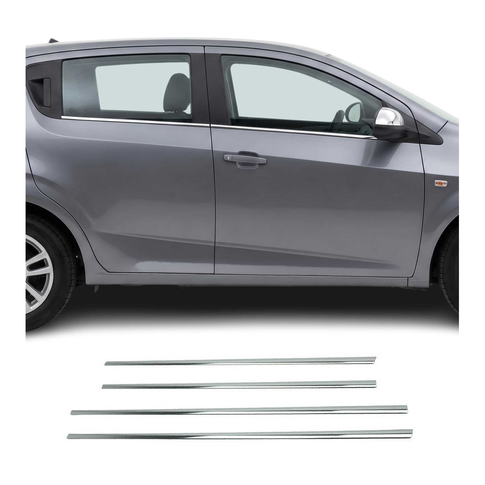 2012-2015 Chevrolet Sonic Hatchback Window Molding Trim Streamer Stainless Steel