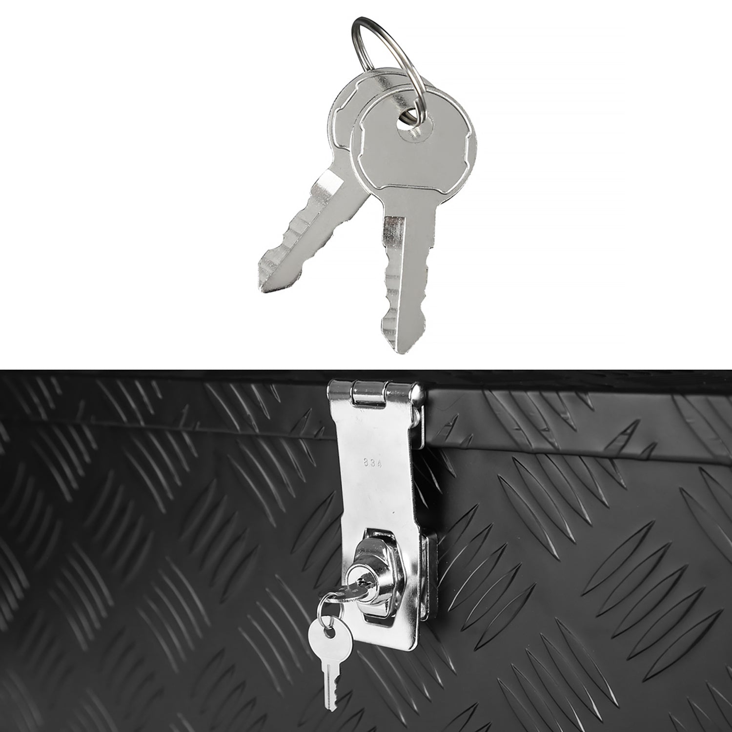 Universal 30" Heavy Duty Black Alu Truck Tool Box w/ Side Handles Lock & Keys