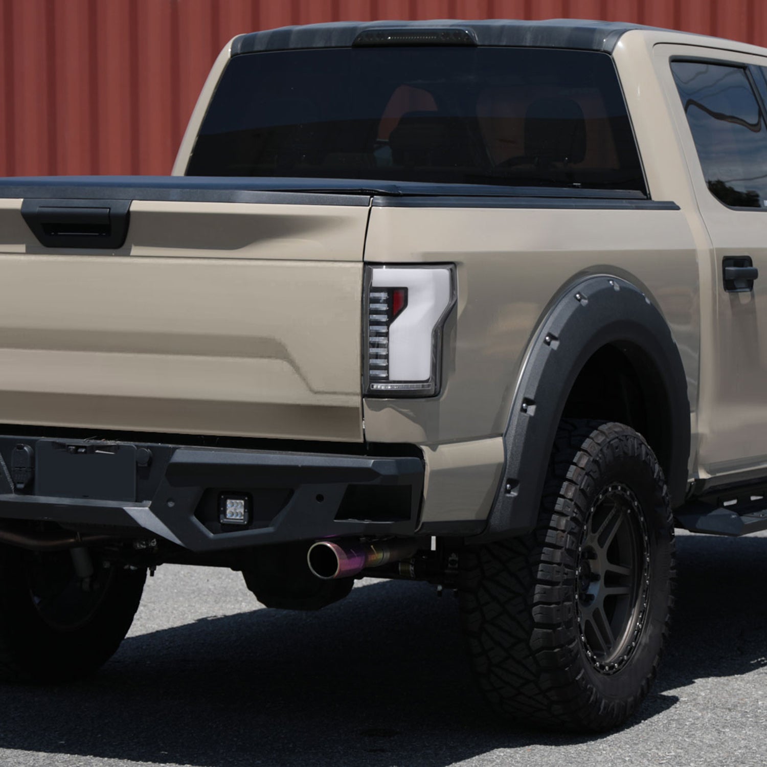 2018-2020 Ford F-150 Turn Signal Animated White LED Bar Tail Lights Matt Black