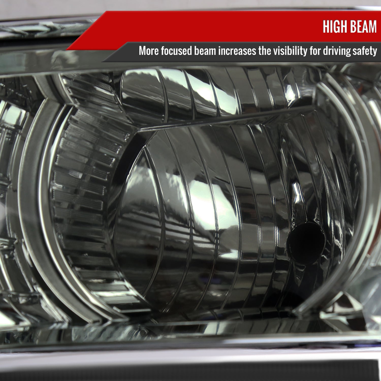 2014-2015 Chevy Silverado 1500 Projector Headlights Trim Chrome/Light Smoke