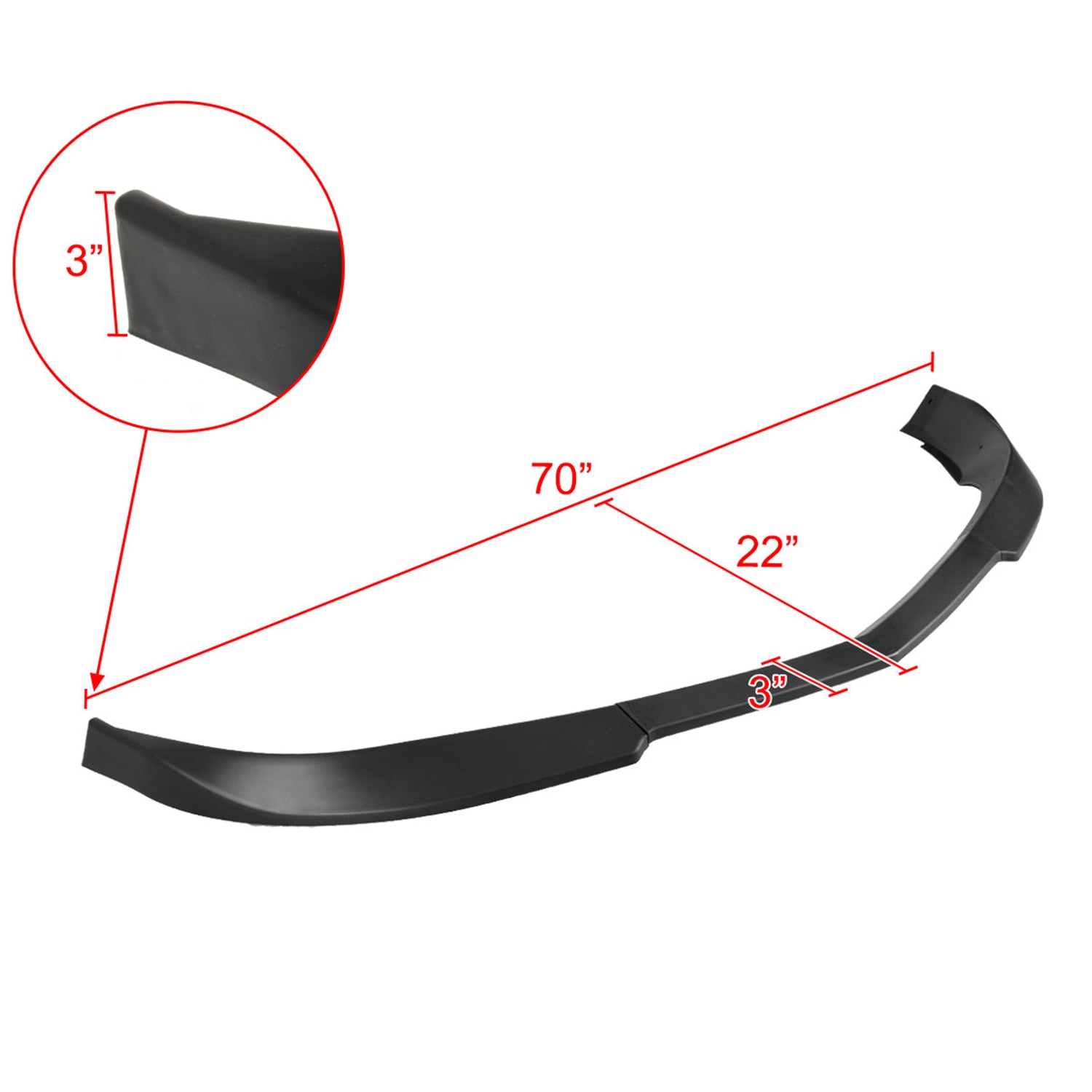 2010-2013 Chevrolet Camaro V6 Matte Black 3PC Front Bumper Lip Splitter Kit