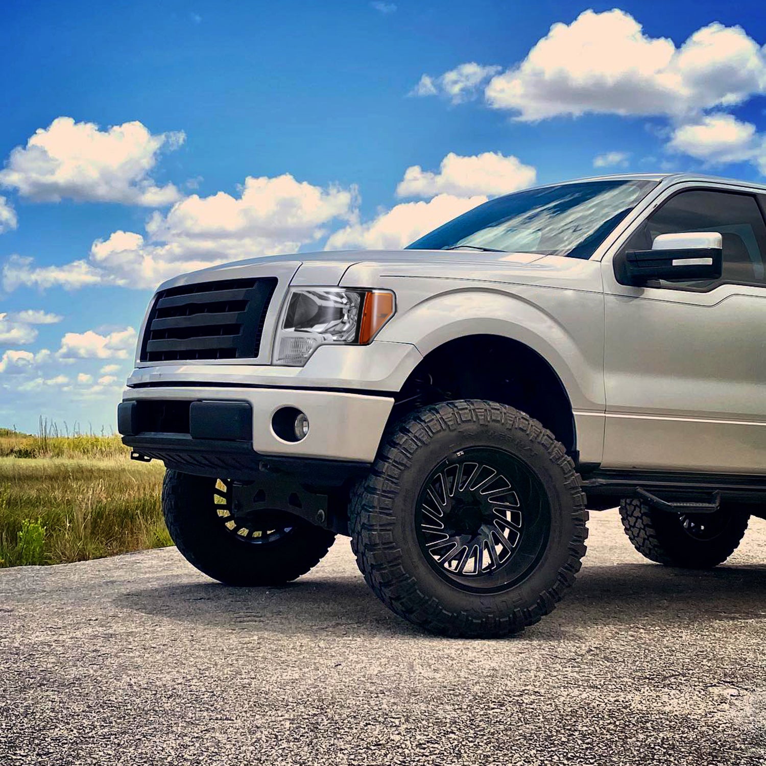 2009-2014 Ford F-150 Factory Crystal Headlights w/Amber Reflector Chrome/Clear