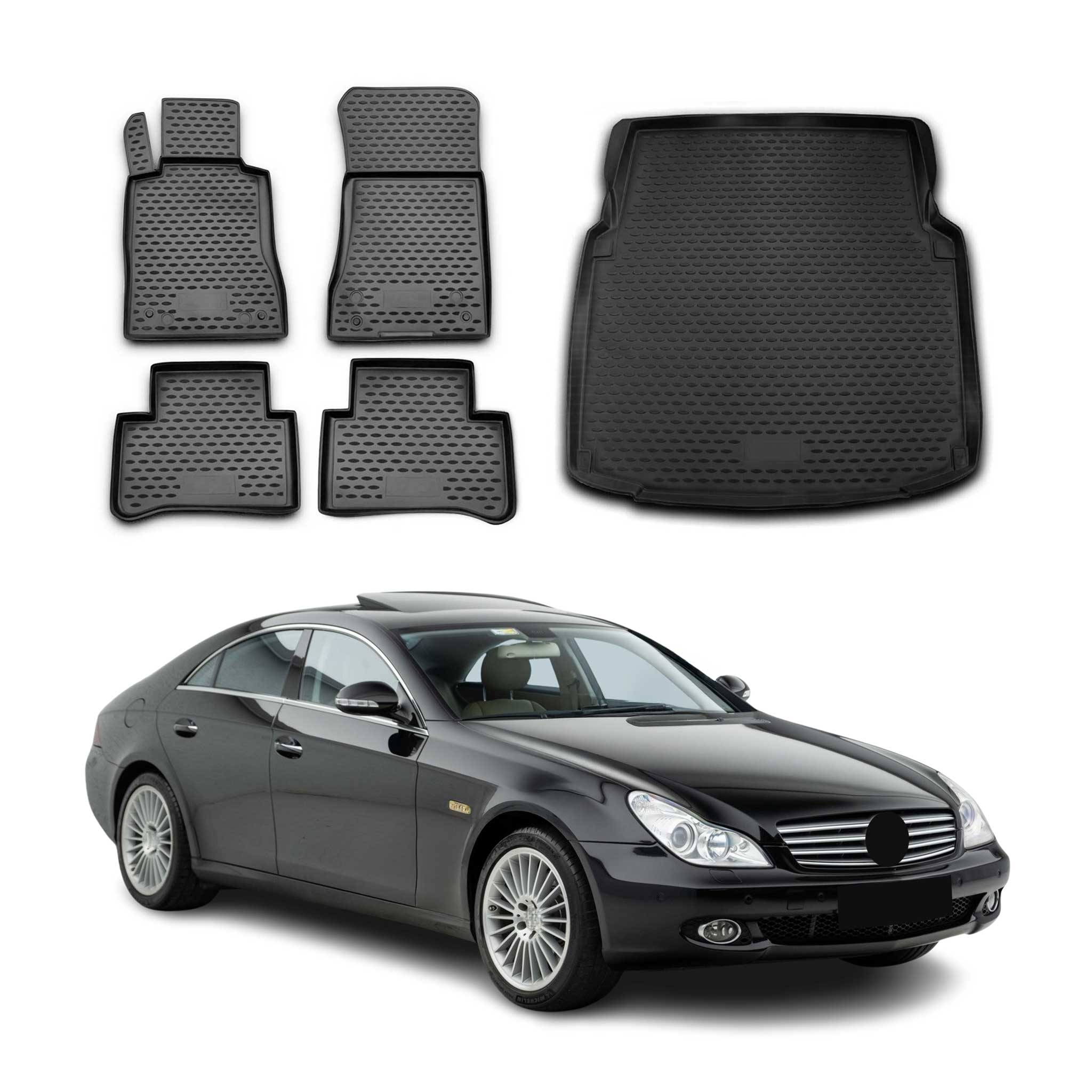2008-2011 Mercedes CLS Class C219 Floor Mats & Cargo Liner Full Set All Weather Black