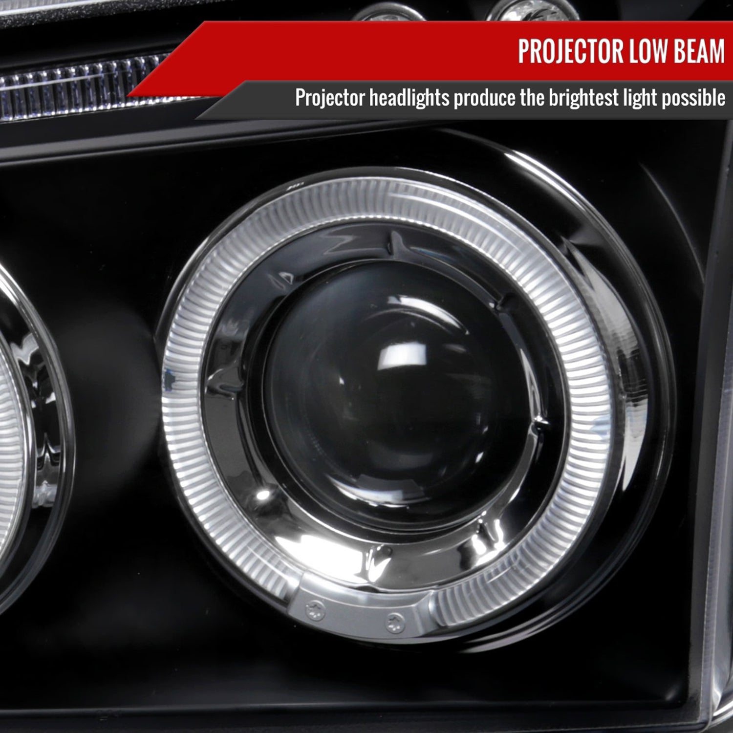 2005-2010 Dodge Charger Dual Halo Projector Headlights Matte Black/Clear Lens