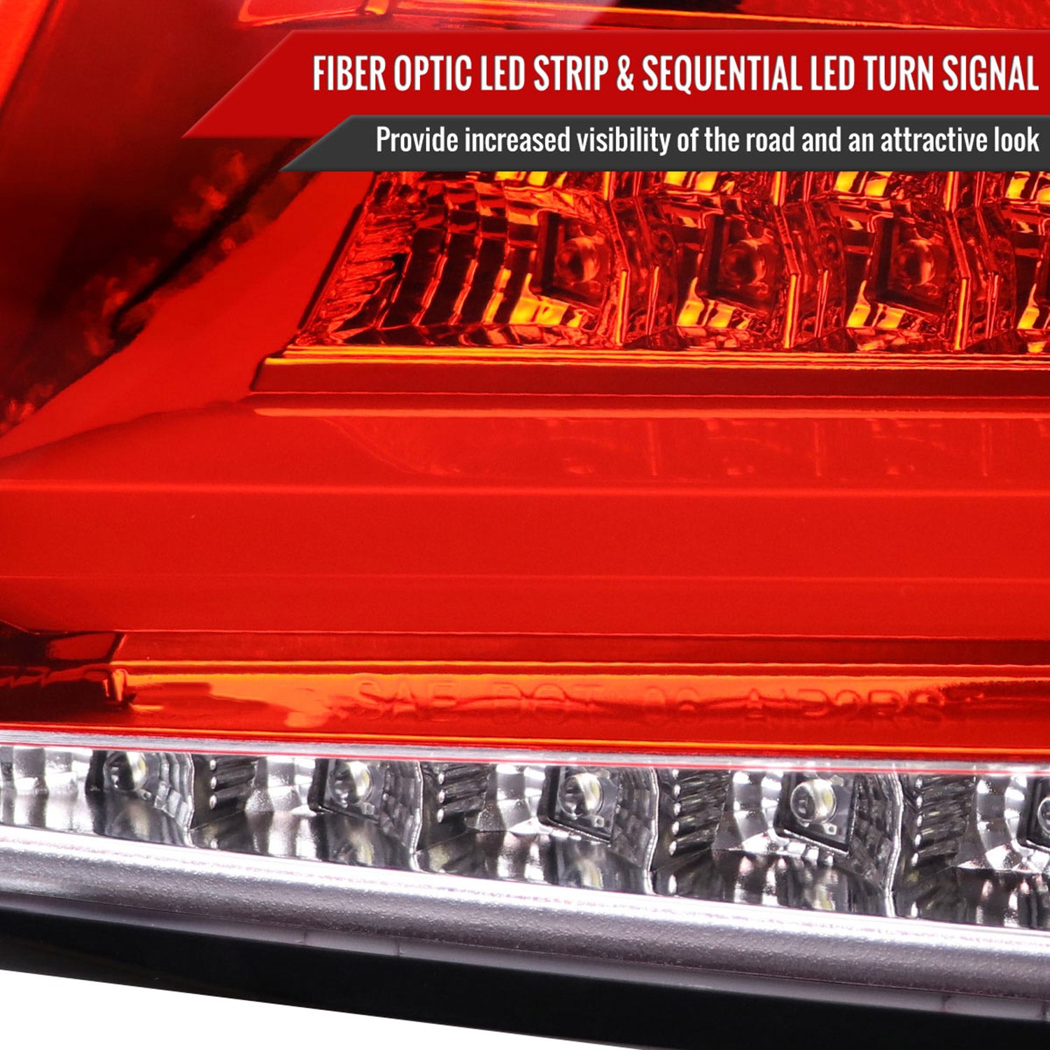 2008-2014 Subaru Impreza WRX/STI LED Bar Turn Signal Tail Lights Chrome/Red