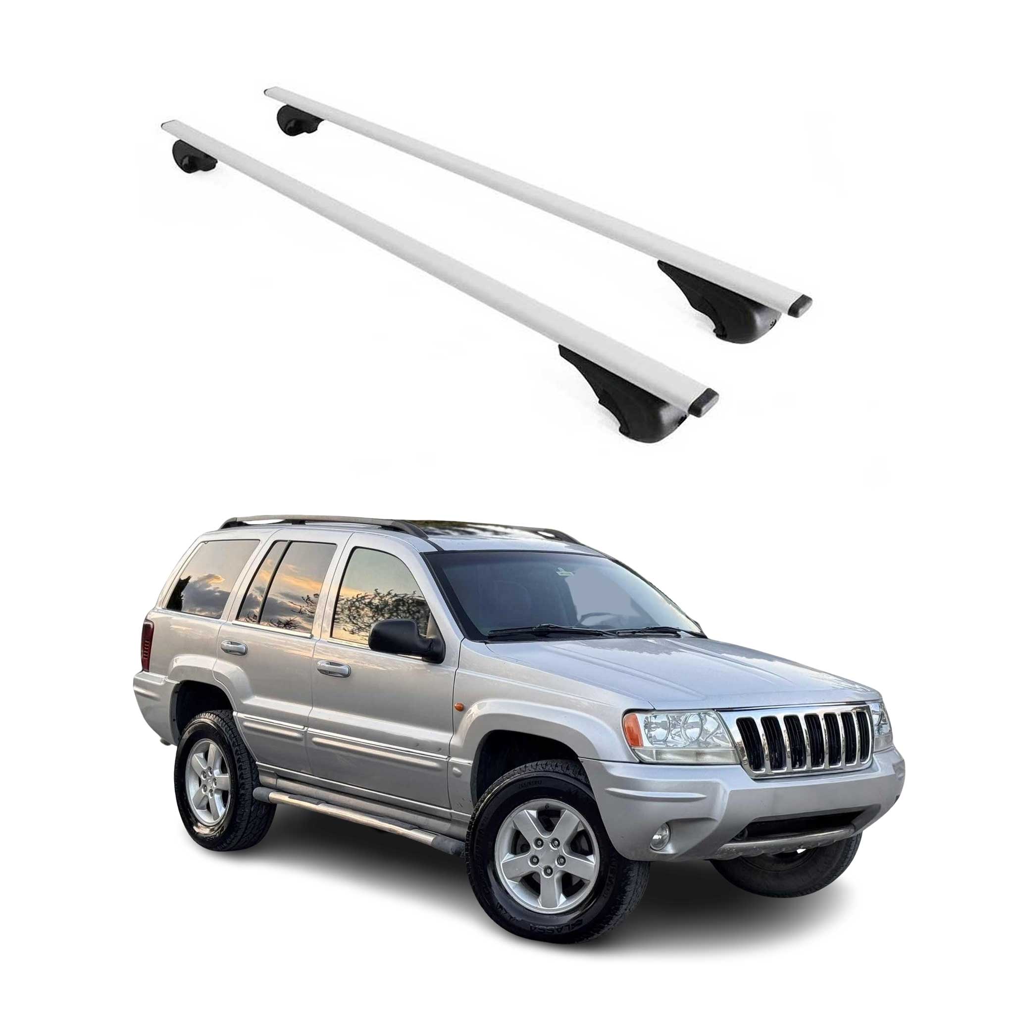 1999-2004 Jeep Grand Cherokee Roof Rack Cross Bars Silver