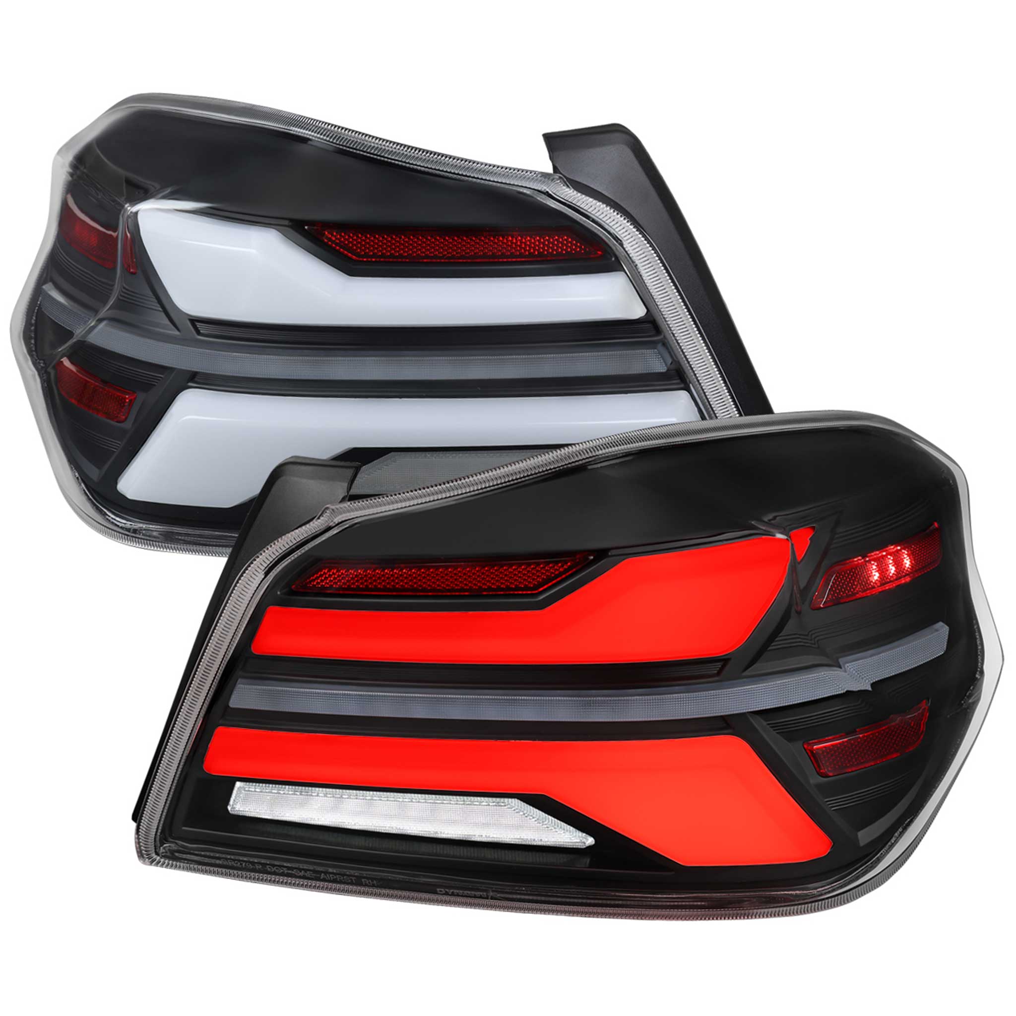 For Subaru WRX STi 015-2021 LED Tail Light Sequential Turn Signal Matte Black Clear Brake Reverse
