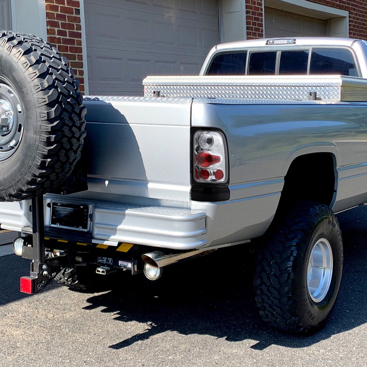 1994-2002 Dodge RAM Tail Lights Chrome Housing/Clear Lens