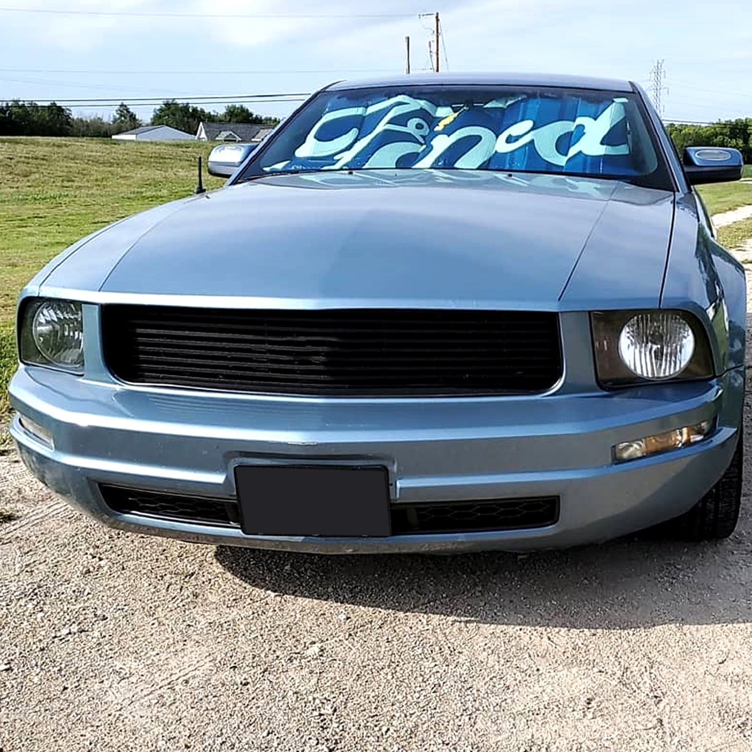 2005-2009 Ford Mustang Factory Style Headlights Matte Black/Clear Lens