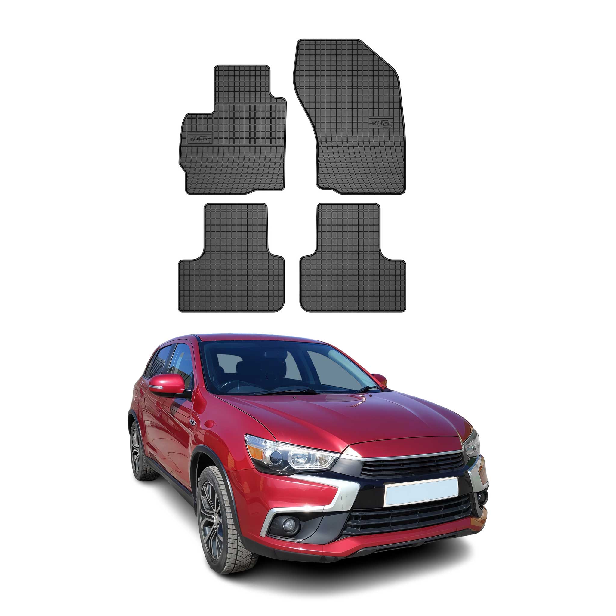 2011-2024 Mitsubishi Outlander Sport Floor Mats Liners Full Set All Weather Rubber