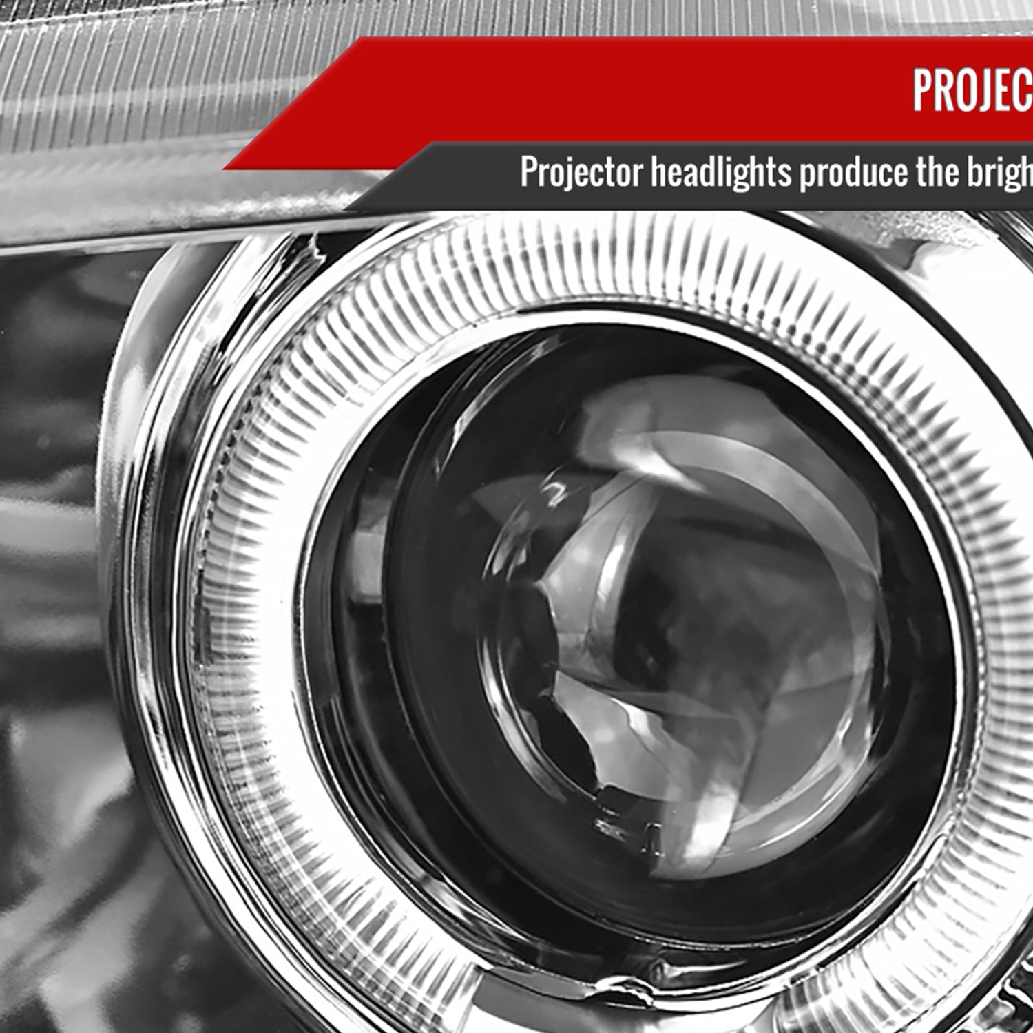 2006-2011 Honda Civic Sedan Dual Halo Projector Headlights Chrome/Clear Lens