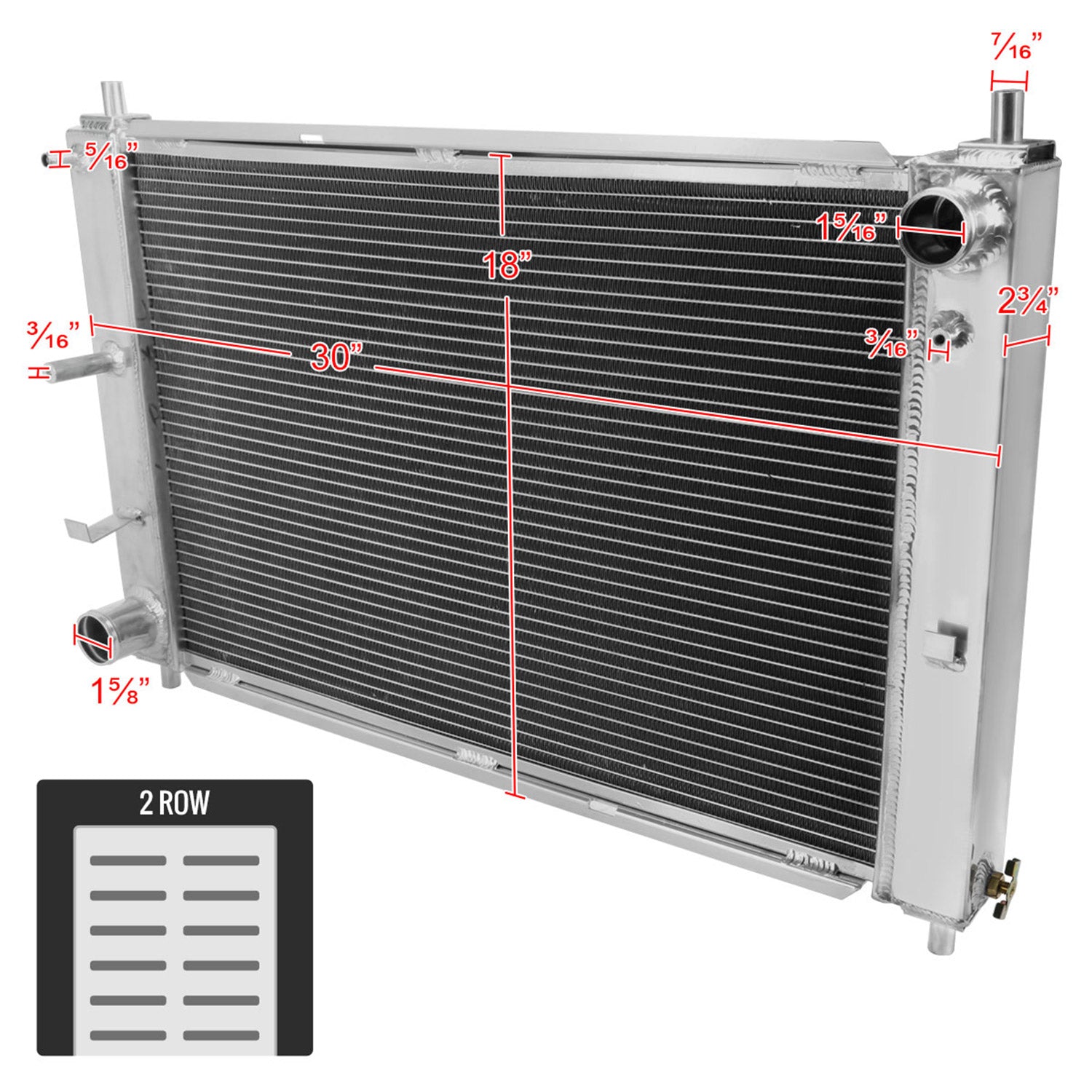 1997-2004 Ford Mustang MT 2-Row Aluminum Performance Radiator