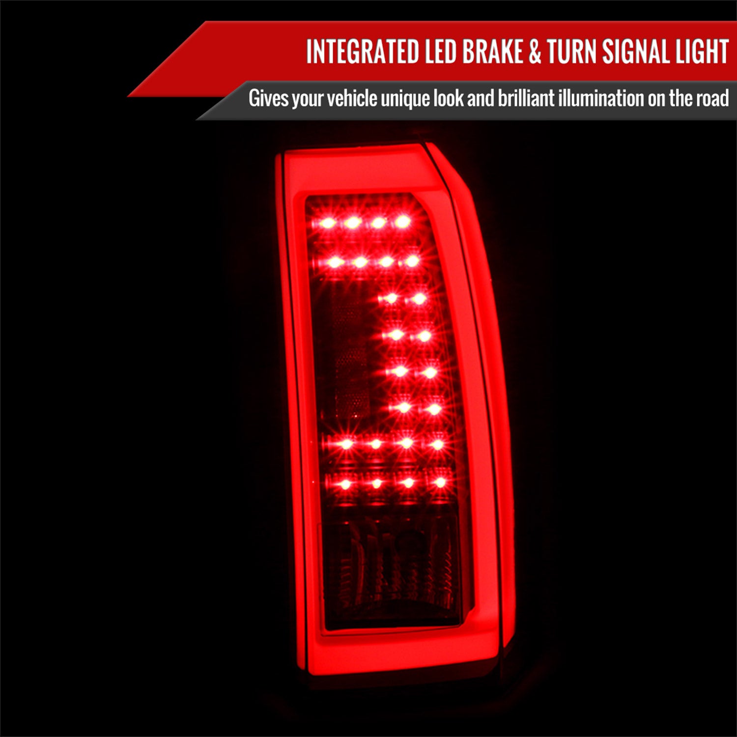 2015-2020 Chevy Tahoe/Suburban LS LT LTZ LED Tail Lights Matt Black/Clear