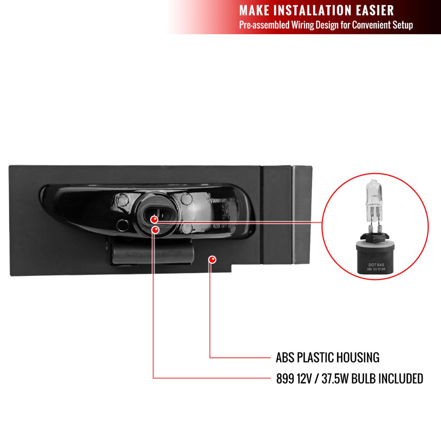1994-1998 Ford Mustang V6 899 Fog Lights Kit Chrome Housing/Smoke Lens