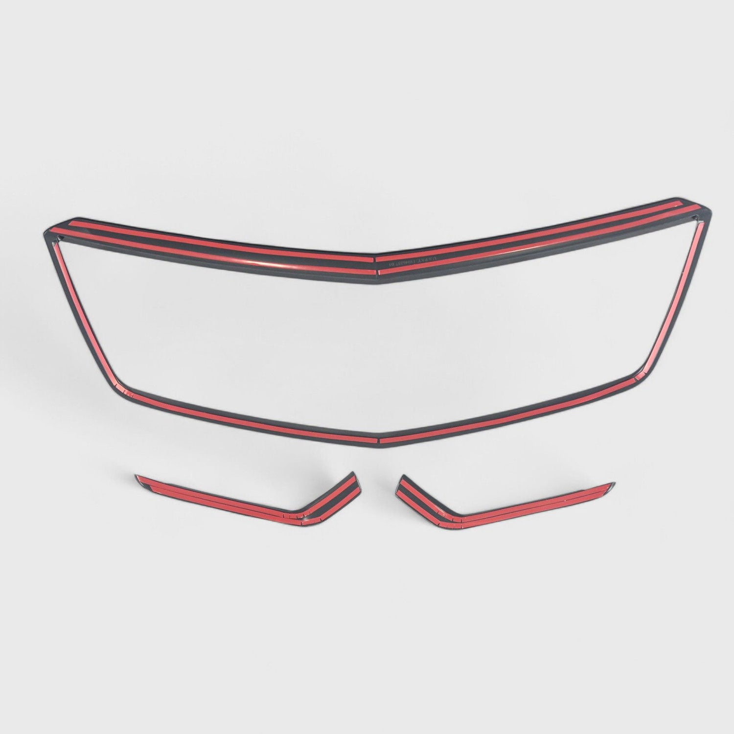 2020-2024 Cadillac XT5 Grille Overlay Gloss Black 3Pcs ABS Plastic