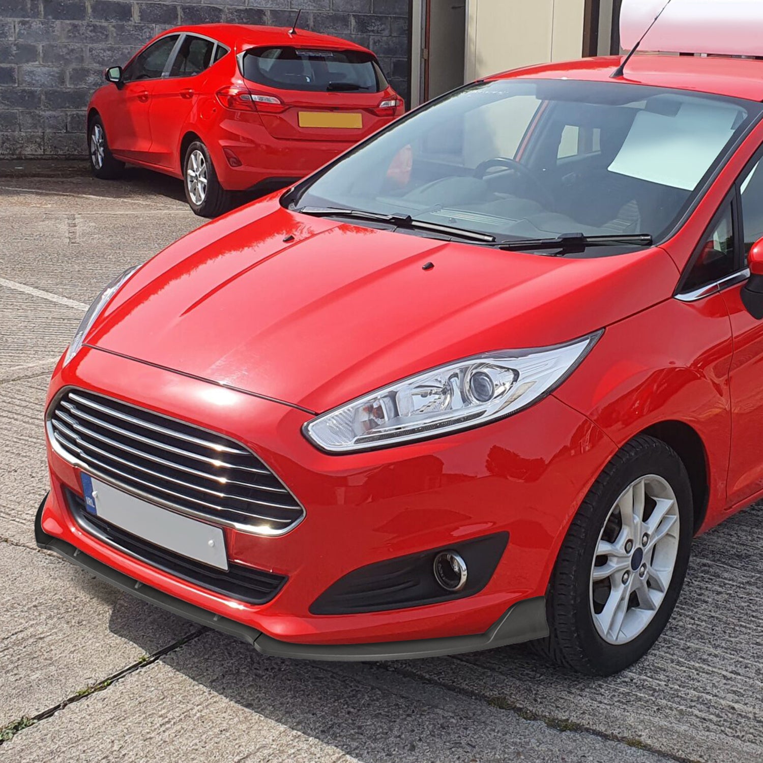 2014-2019 Ford Fiesta Matte Black 3Pcs Front Bumper Lip Splitter Kit