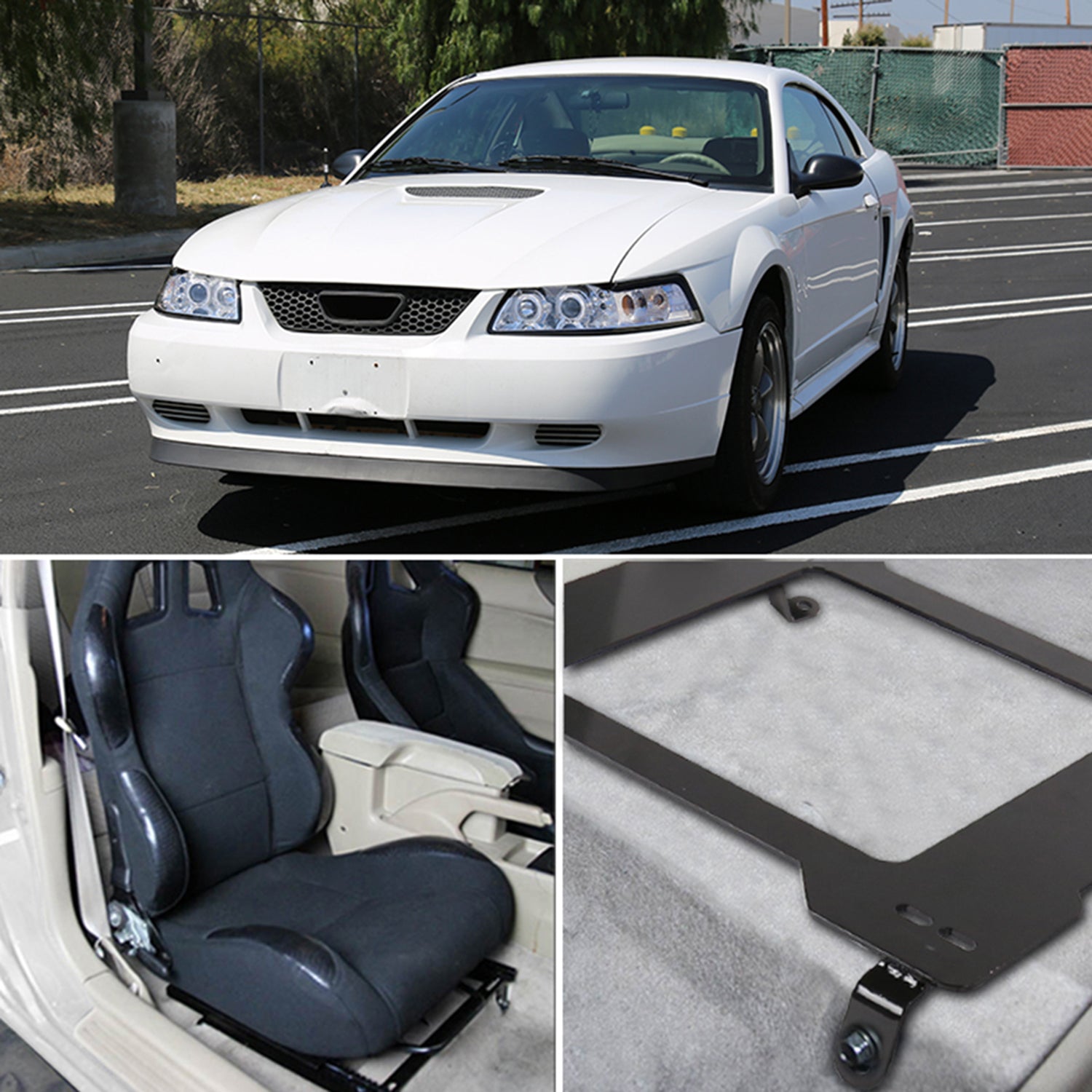 1999-2004 Ford Mustang Tensile Steel 4/5/6-Point Racing Seat Mounting Brackets