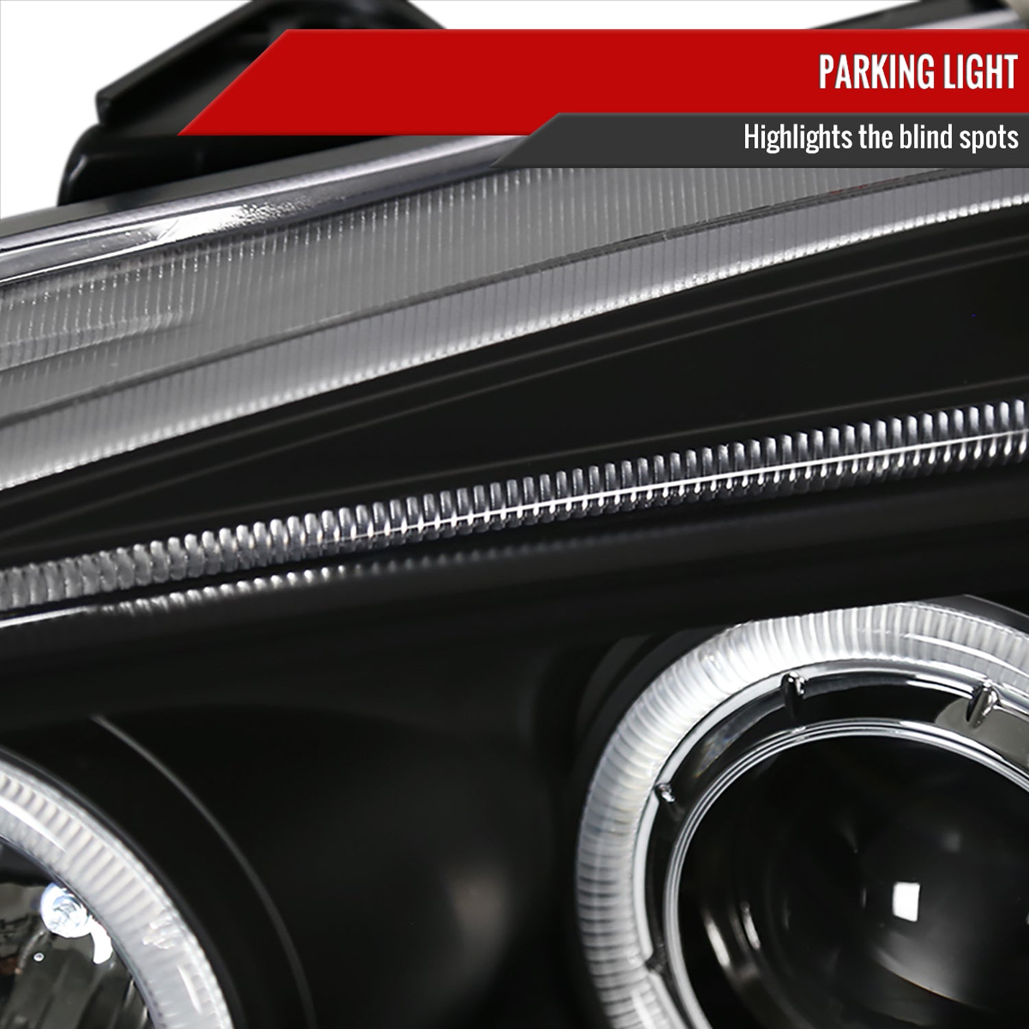 2002-2004 Acura RSX Dual Halo Projector Headlights Matte Black/Clear Lens