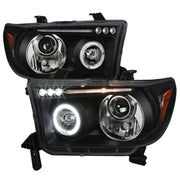 2007-2013 Toyota Tundra/ 08-2017 Sequoia Single Halo Projector Headlights Black