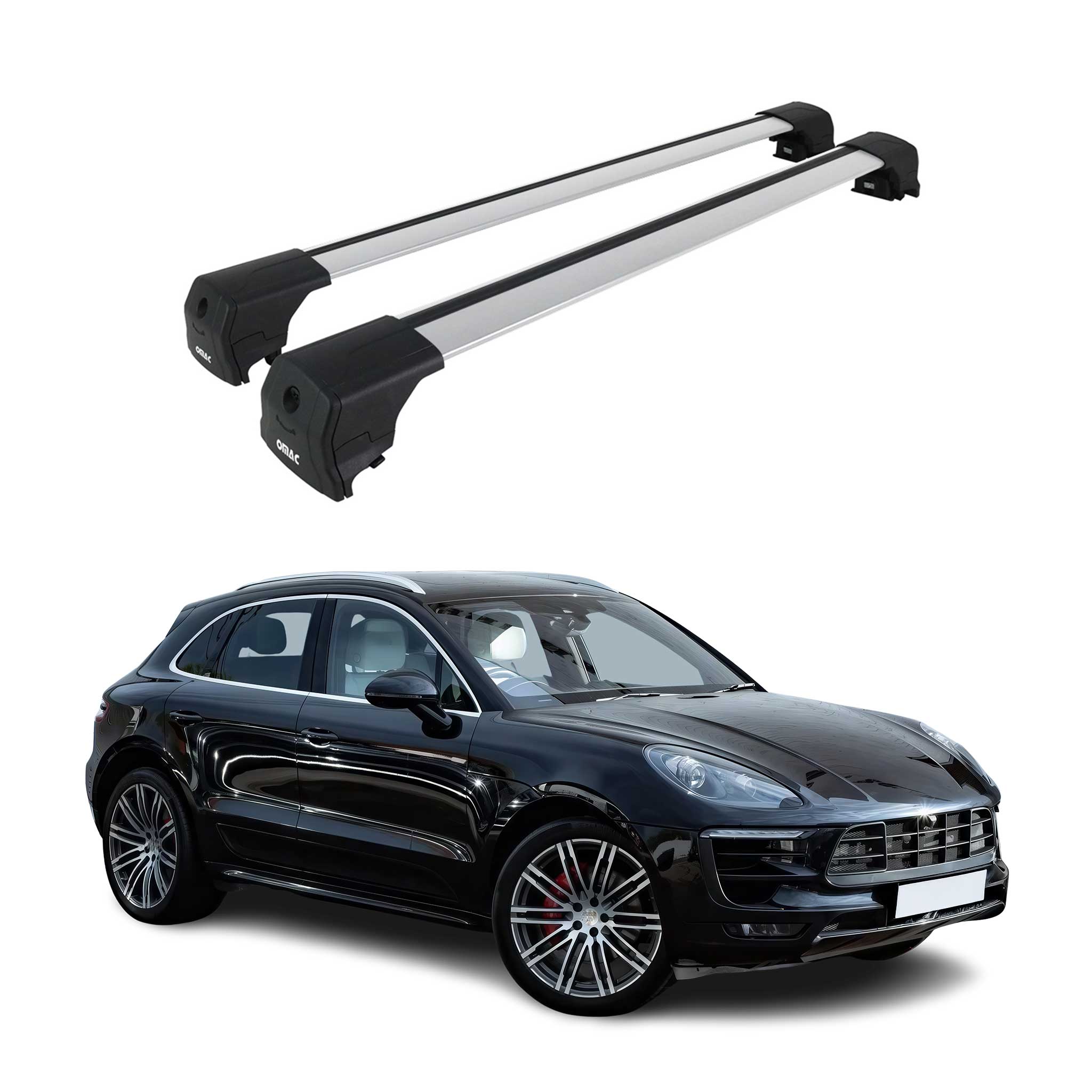2015-2024 Porsche Macan Roof Rack Cross Bars Silver