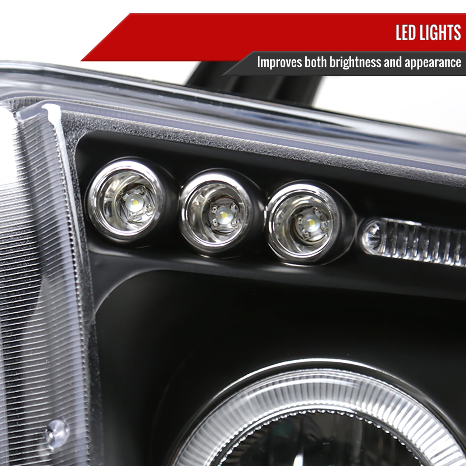 2007-2013 Toyota Tundra/ 08-2017 Sequoia Single Halo Projector Headlights Black