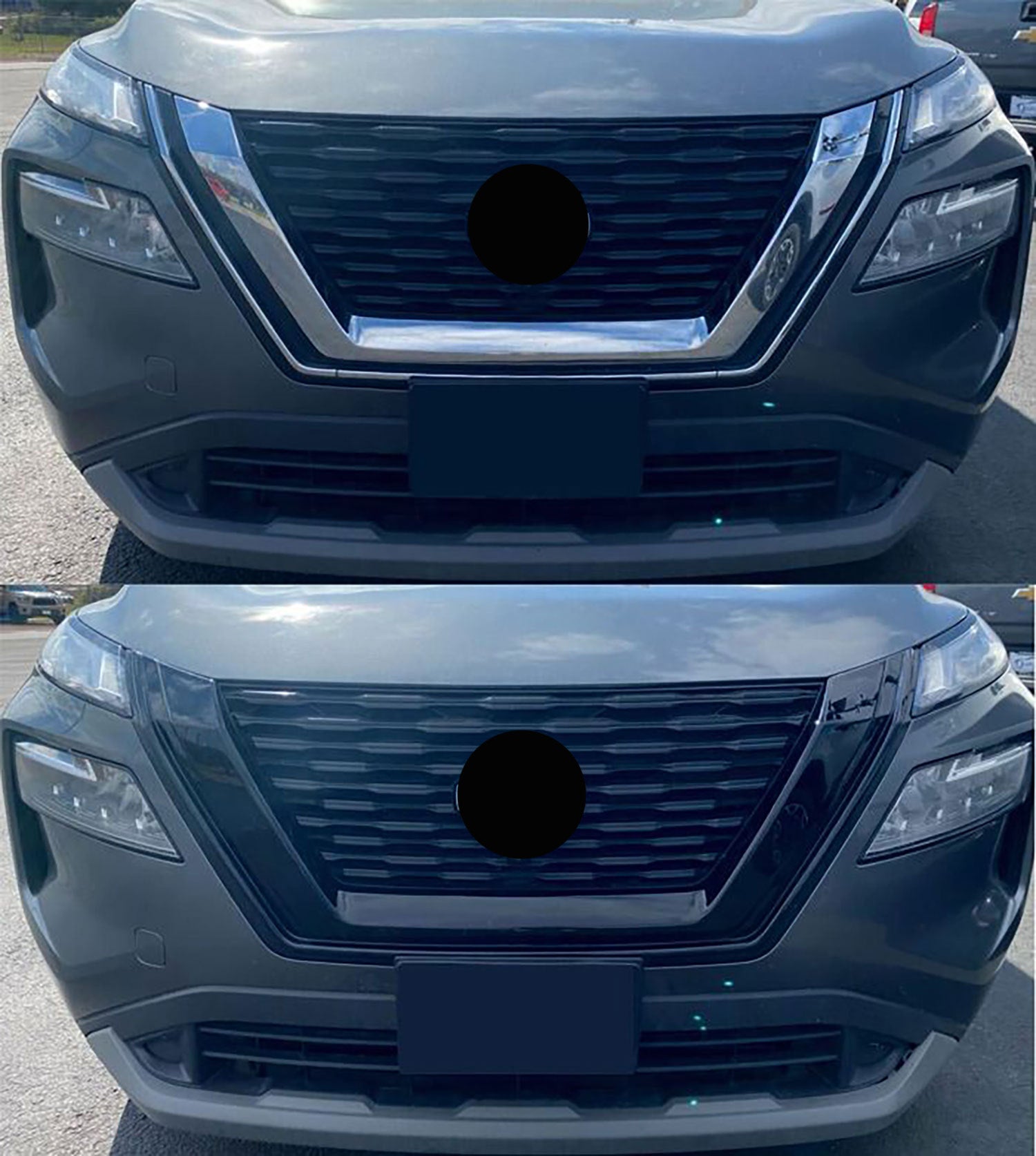 2021-2023 Nissan Rogue Grille Overlay Gloss Black 1Pcs ABS Plastic
