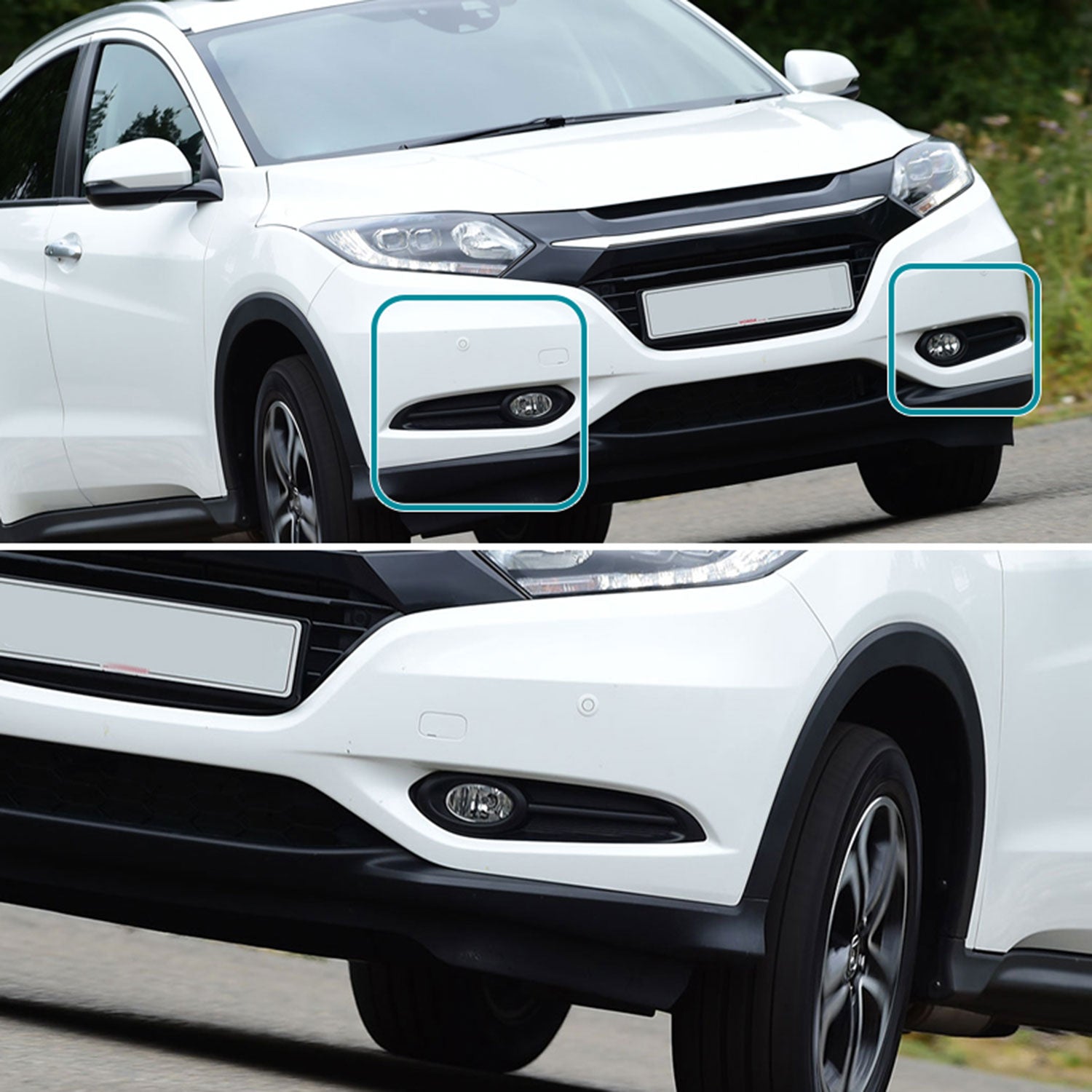 2016-2018 Honda HR-V/Vezel 12V/35W H8 Fog Lights Kit Black Bezels Chrome/Clear