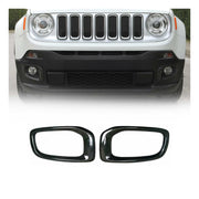 2015-2018 Jeep Renegade Fog Light Lamp Bezel Cover Carbon Fiber Black 2 Pcs