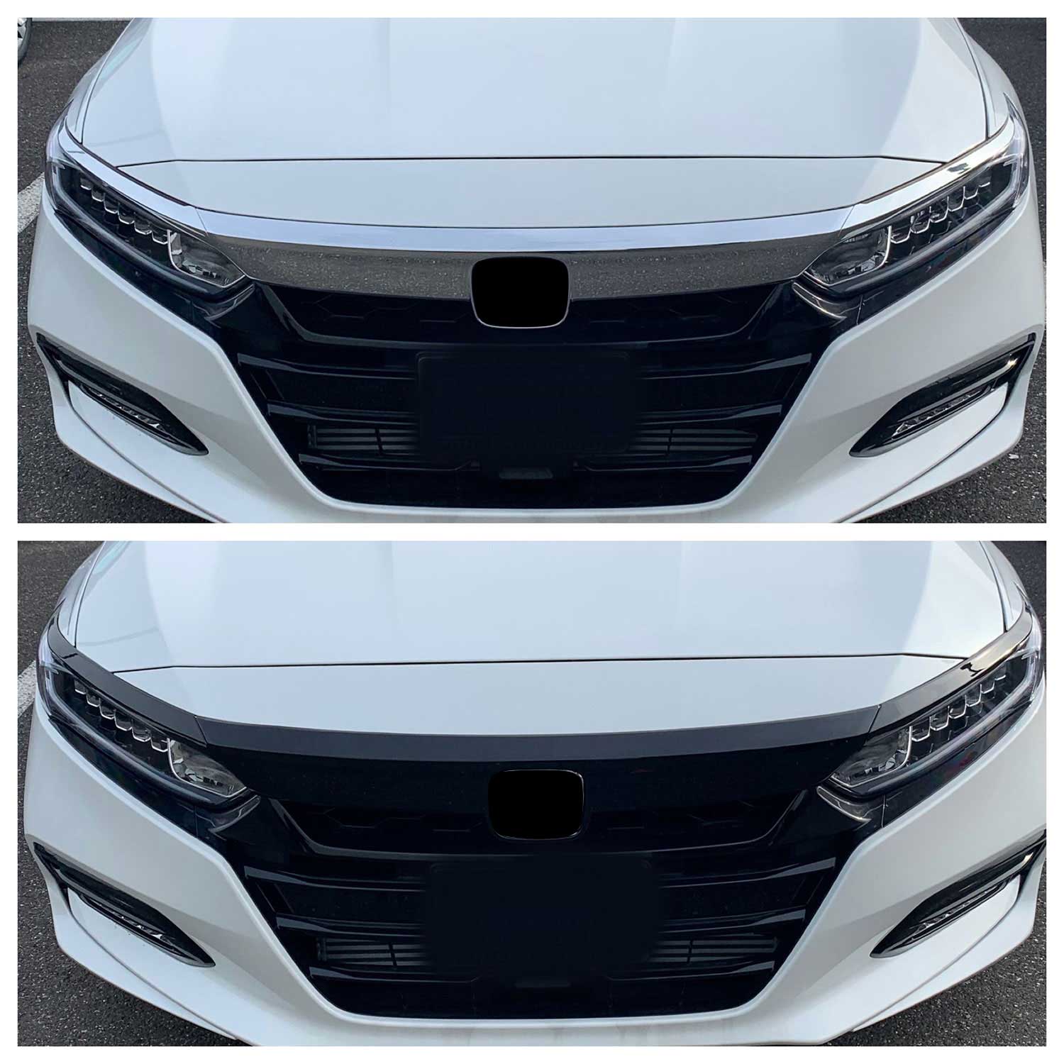 2018-2020 Honda Accord Grille Overlay Gloss Black 3Pcs ABS Plastic