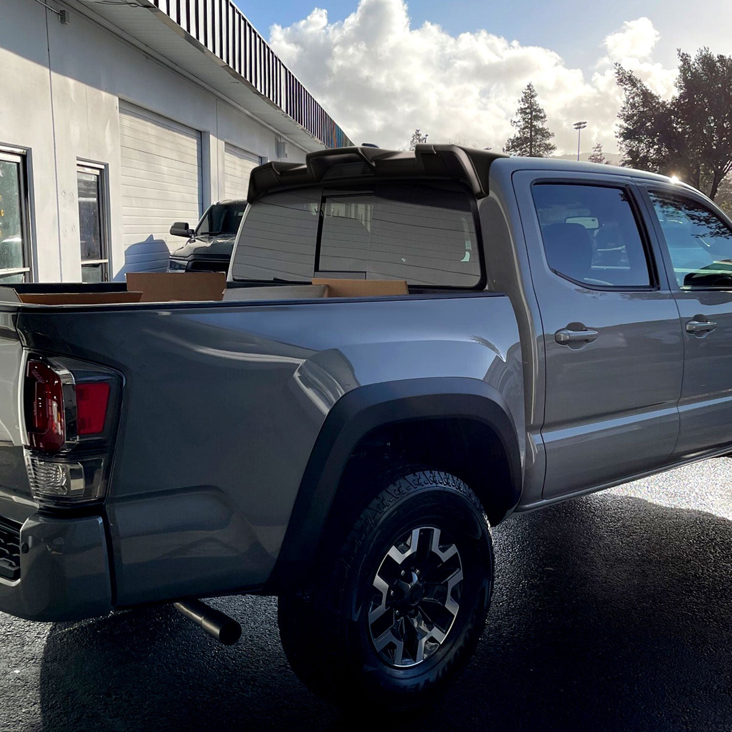 2016-2022 Toyota Tacoma Rear Roof Matte Black Truck Spoiler Wing Kit