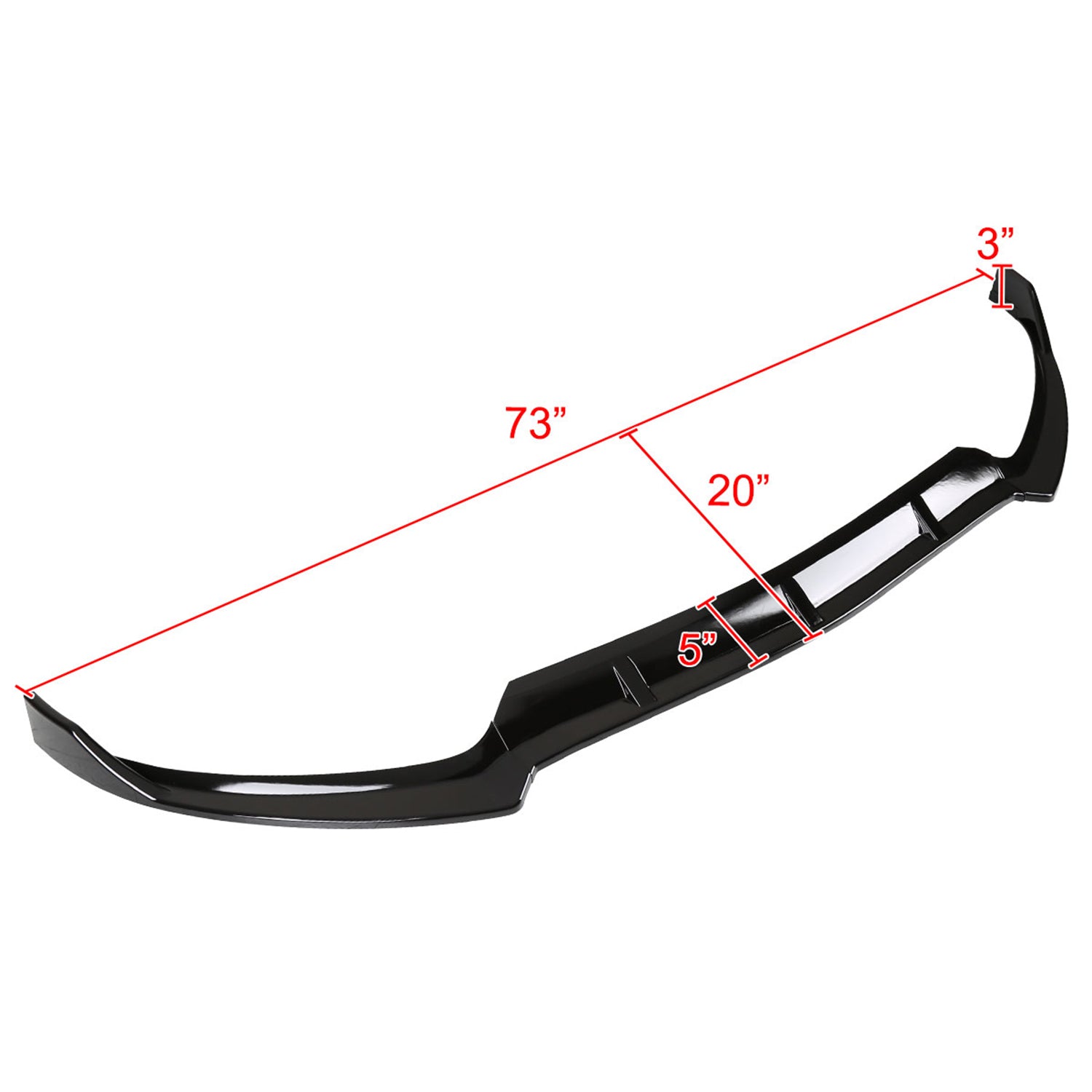 2015-2018 Mercedes Benz W205 C Class Glossy Black 3Pcs Bumper Lip Spoiler